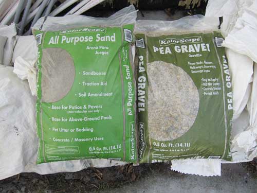 sandbag sand and gravel