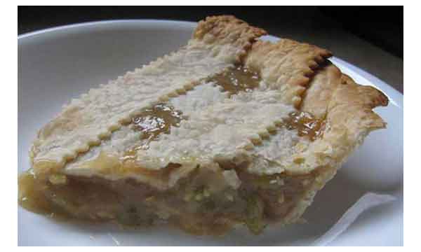 Slice of sweet green tomato pie