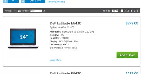 Refurbished Dell laptop screenshot