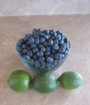 blueberries and limes